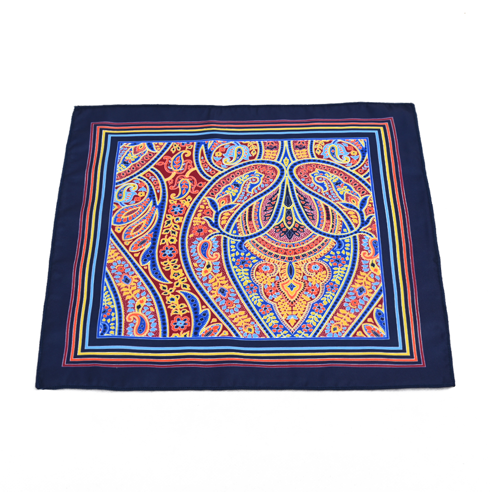 時尚配飾仿絲印花口袋巾可定制花型