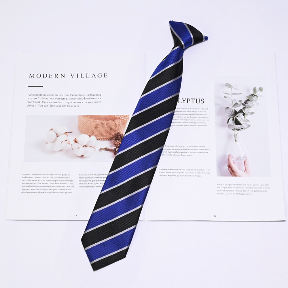 廠家直銷定制學(xué)校免打領(lǐng)帶 滌絲扣帶