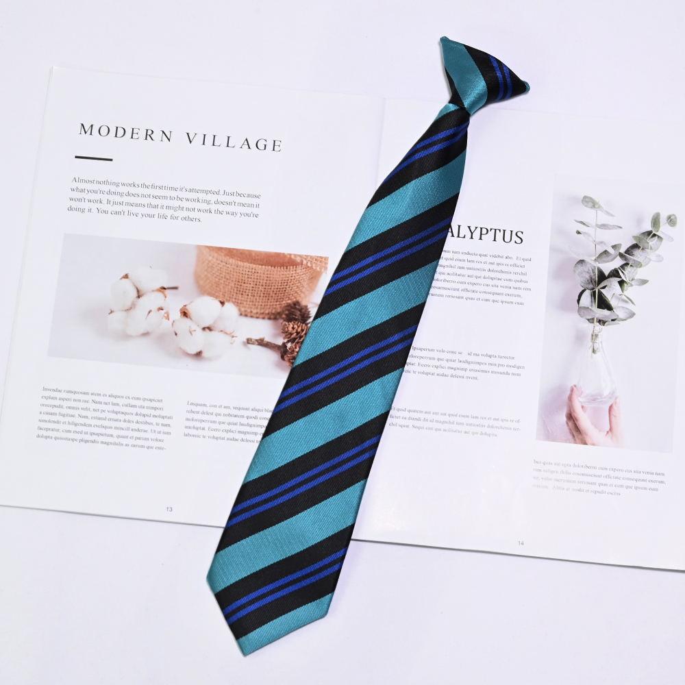 兒童領(lǐng)帶搭配校服 條紋免打領(lǐng)帶 來圖定制